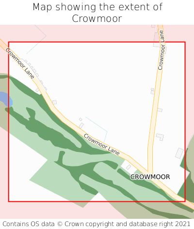 Map showing extent of Crowmoor as bounding box