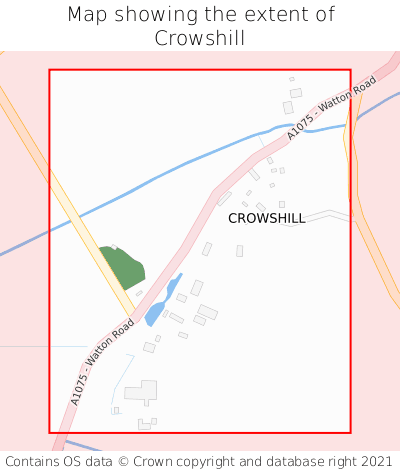Map showing extent of Crowshill as bounding box