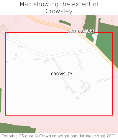 Map showing extent of Crowsley as bounding box