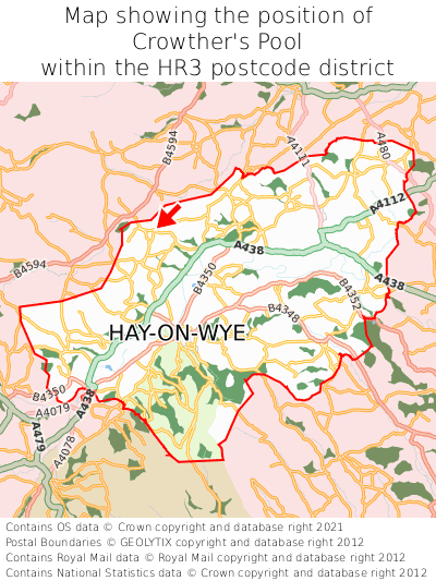 Map showing location of Crowther's Pool within HR3
