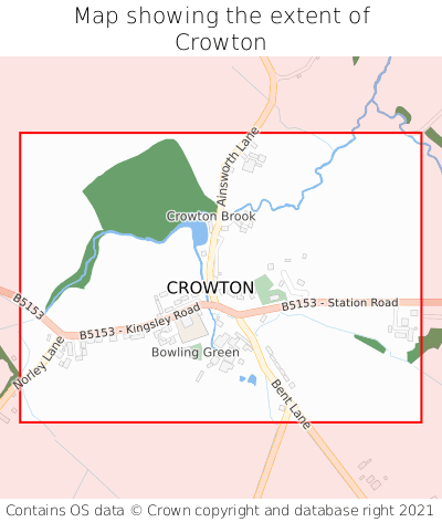 Map showing extent of Crowton as bounding box