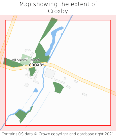 Map showing extent of Croxby as bounding box