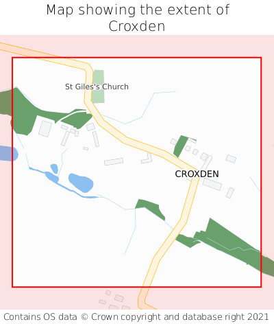 Map showing extent of Croxden as bounding box