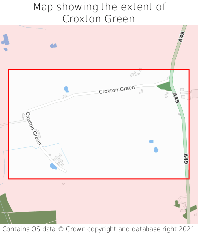 Map showing extent of Croxton Green as bounding box
