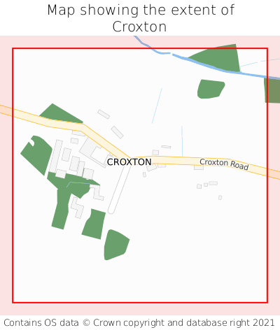 Map showing extent of Croxton as bounding box