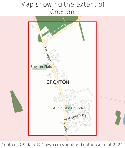 Map showing extent of Croxton as bounding box