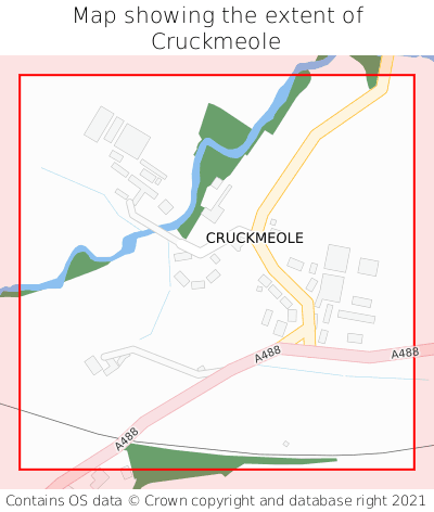 Map showing extent of Cruckmeole as bounding box