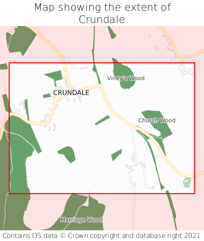 Map showing extent of Crundale as bounding box