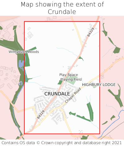 Map showing extent of Crundale as bounding box