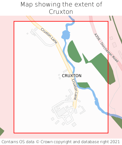 Map showing extent of Cruxton as bounding box