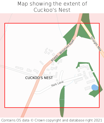 Map showing extent of Cuckoo's Nest as bounding box