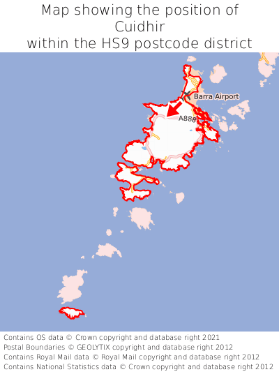 Map showing location of Cuidhir within HS9