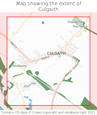 Map showing extent of Culgaith as bounding box