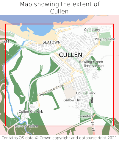 Map showing extent of Cullen as bounding box
