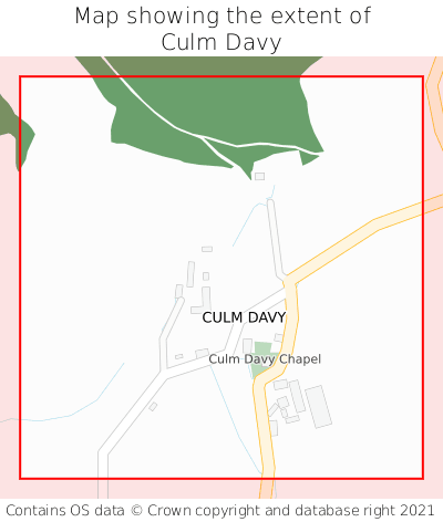 Map showing extent of Culm Davy as bounding box