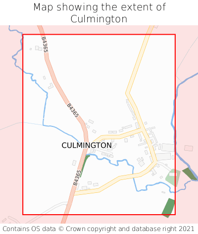 Map showing extent of Culmington as bounding box