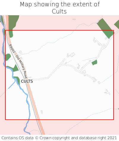 Map showing extent of Cults as bounding box