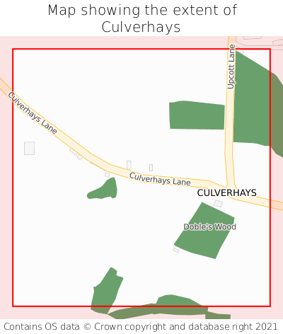 Map showing extent of Culverhays as bounding box