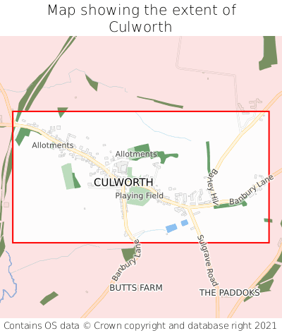 Map showing extent of Culworth as bounding box