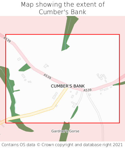 Map showing extent of Cumber's Bank as bounding box