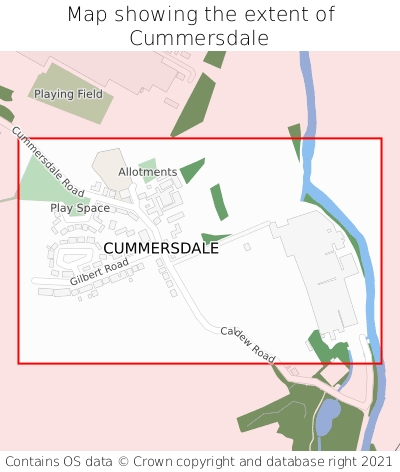 Map showing extent of Cummersdale as bounding box