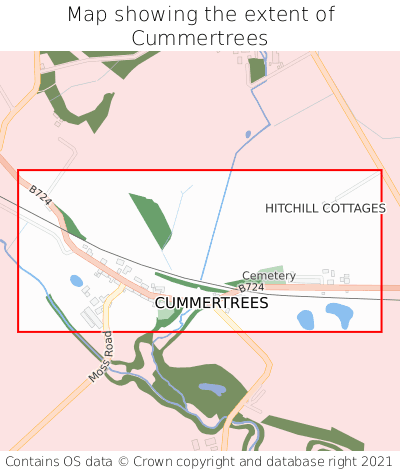 Map showing extent of Cummertrees as bounding box