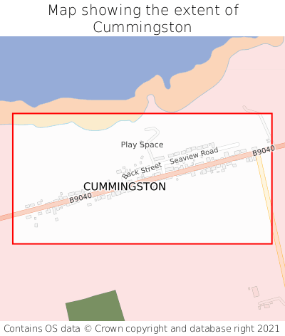 Map showing extent of Cummingston as bounding box
