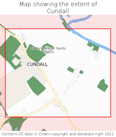 Map showing extent of Cundall as bounding box
