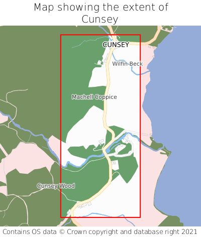 Map showing extent of Cunsey as bounding box