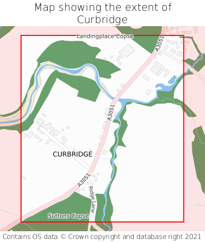 Map showing extent of Curbridge as bounding box