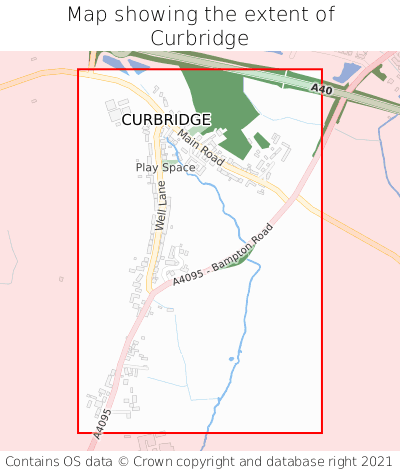 Map showing extent of Curbridge as bounding box