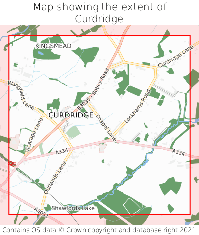 Map showing extent of Curdridge as bounding box