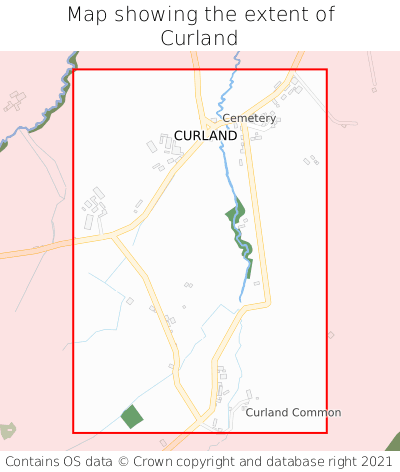 Map showing extent of Curland as bounding box
