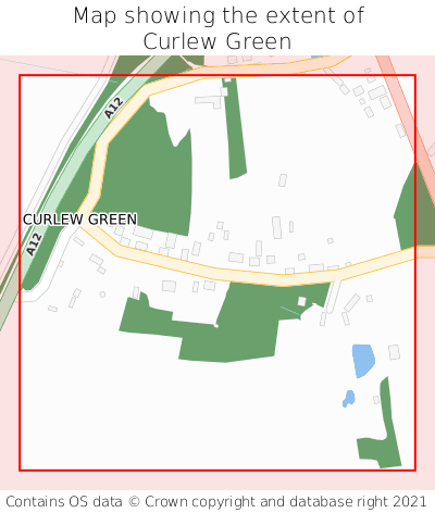 Map showing extent of Curlew Green as bounding box