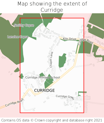 Map showing extent of Curridge as bounding box