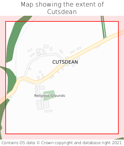 Map showing extent of Cutsdean as bounding box