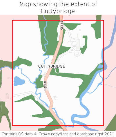 Map showing extent of Cuttybridge as bounding box