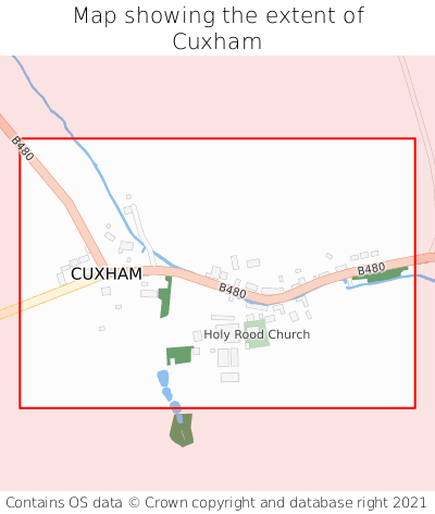 Map showing extent of Cuxham as bounding box