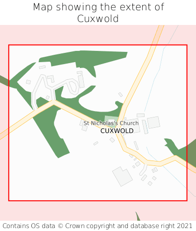 Map showing extent of Cuxwold as bounding box