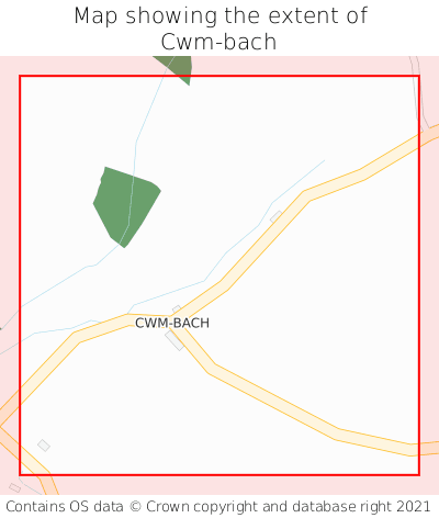 Map showing extent of Cwm-bach as bounding box