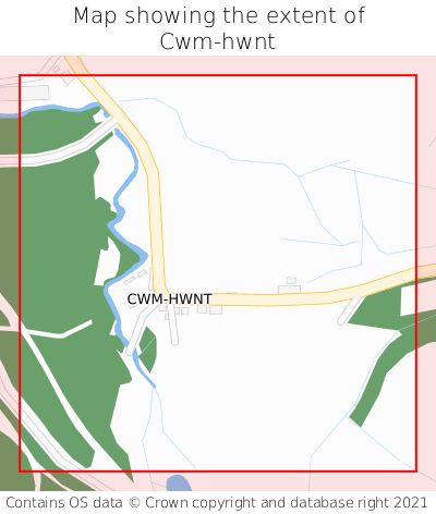 Map showing extent of Cwm-hwnt as bounding box