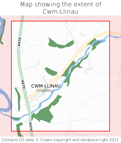 Map showing extent of Cwm-Llinau as bounding box