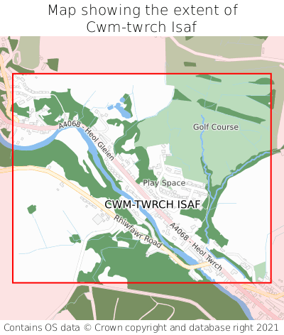 Map showing extent of Cwm-twrch Isaf as bounding box