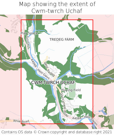 Map showing extent of Cwm-twrch Uchaf as bounding box
