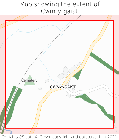 Map showing extent of Cwm-y-gaist as bounding box