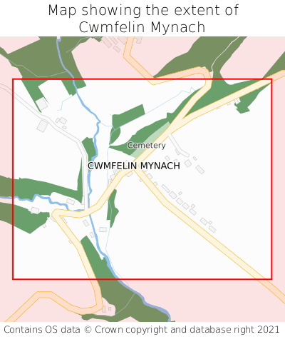 Map showing extent of Cwmfelin Mynach as bounding box