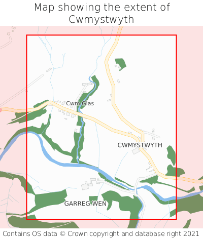 Map showing extent of Cwmystwyth as bounding box
