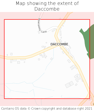 Map showing extent of Daccombe as bounding box