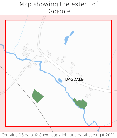Map showing extent of Dagdale as bounding box