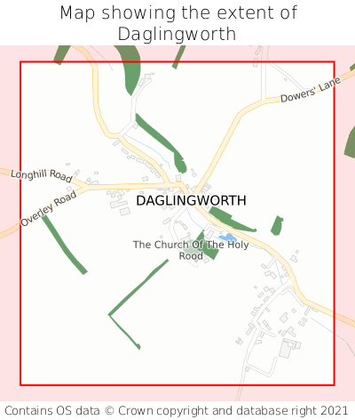 Map showing extent of Daglingworth as bounding box